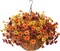 Artificial Fake Hanging Baskets Flowers for Outdoors Spring Decoration, Faux Silk Daisy Plants UV Resistant Look Real Outside Yard Patio Front Porch Garden Balcony Home Decor (Orange Yellow Brown) 15.7"D x 15.7"W x 19.7"H